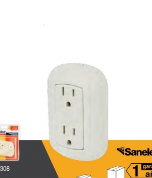 SANELEC TOMA POLARIZADO SOBREPUESTO OVALADO 4308