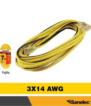 SANELEC EXTENSION  7M AMARILLA 3 X 14 2295