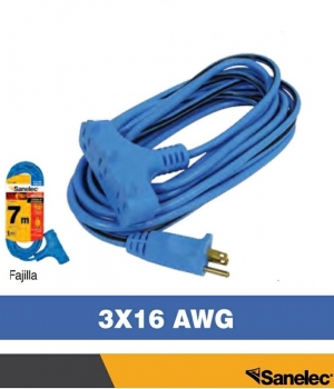 SANELEC EXTENSION POWER BLOCK 7.6M AZUL 3 X 16 2266