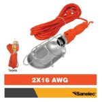 SANELEC LAMPARA DE TALLER C/CANASTILLA METALICA Y CONTACTO 8M 2281