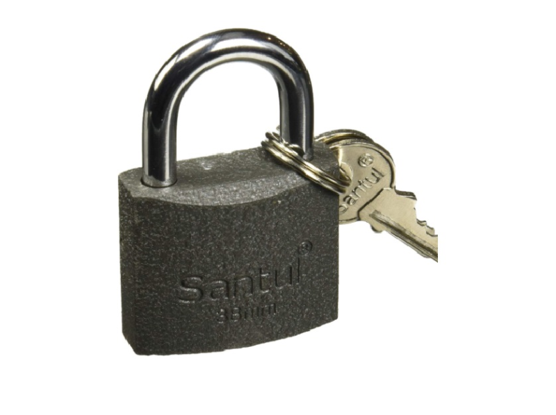 SANTUL CANDADO CUERPO DE HIERRO 38MM LLAVE TRADIC,GANCHO STANDARD 8052